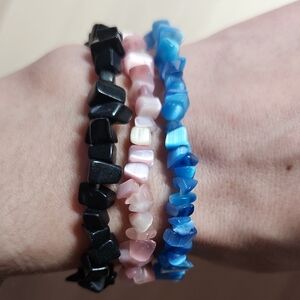 Multicolor Gemstone Chip Bracelets Set